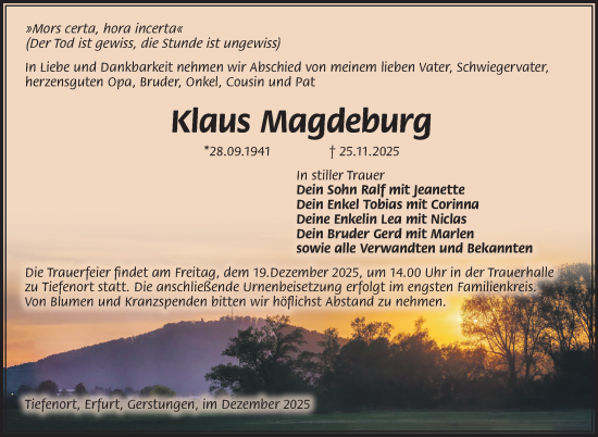Traueranzeigen Magdeburg